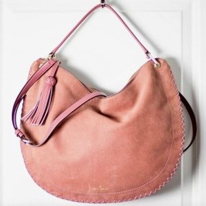 Kate Spade Large Pink Suede Hobo Shoulder Bag NWOT